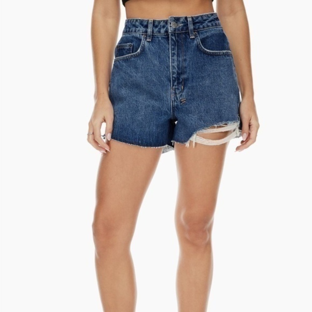 Ksubi Rise’N High Exposed Recall‎ High Waist Raw Distressed Hem Jean Shorts 25